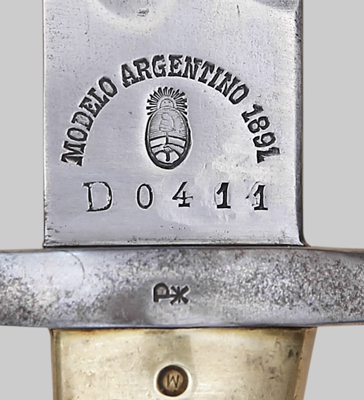 Image of Argentine brass grip M1891 bayonet.