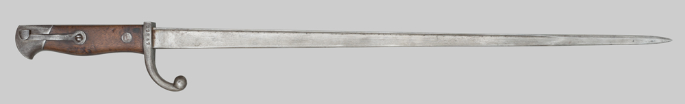 Image of German ersatz alteration of the Belgian M1882 bayonet for use with the Gewehr 98 (Carter EB 90).