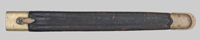 Thumbnail image of Italian M1891 knife bayonet with leather scabbard.