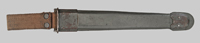 Thumbnail image of Italian M1 bayonet with leather scabbard.