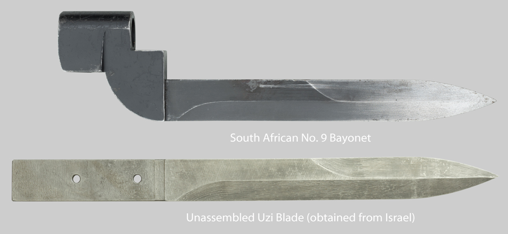 Image of South African No. 9 vs. Uzi Blade Comparison.