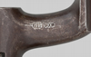 Thumbnail image of close up view of inspection marks on elbow of Swedish Model 1860 bayonet