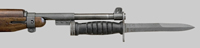 Thumbnail image of the USA M4 First Production knife bayonet with a hard rubber grip.