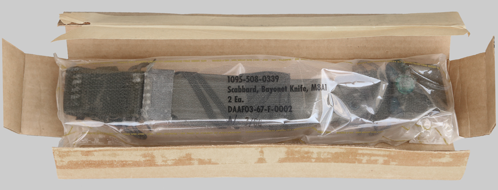 Image of Open Carton of M8A1 Scabbards by the Pennsylvania Working Home for the Blind.