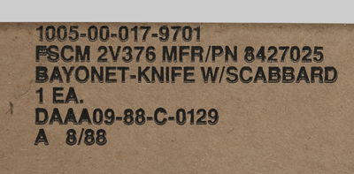 Image of Ontario Knife Co. 1988 Contract M10 Scabbard Packaged With M7 Bayonet.