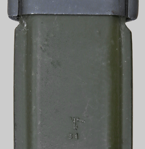 Image of 1950s contract M8A1 scabbard by Victory Plastics Co.