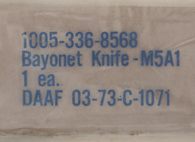 Image of Imperial Knife Co. 1973 Contract M5A1 Bayonet in Original Packaging.