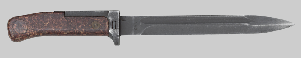 Image of Czechoslovak VZ-58 bayonet with Short-Tang Single-Rivet Lower Crosspiece Extension.